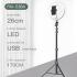 Jmary FM-536A 26cm LED Ring Light Kit with 170cm Tripod, 3 Light Modes, USB Powered, 1/4" Mount, Phone Holder, Remote for Makeup, Streaming, Photography